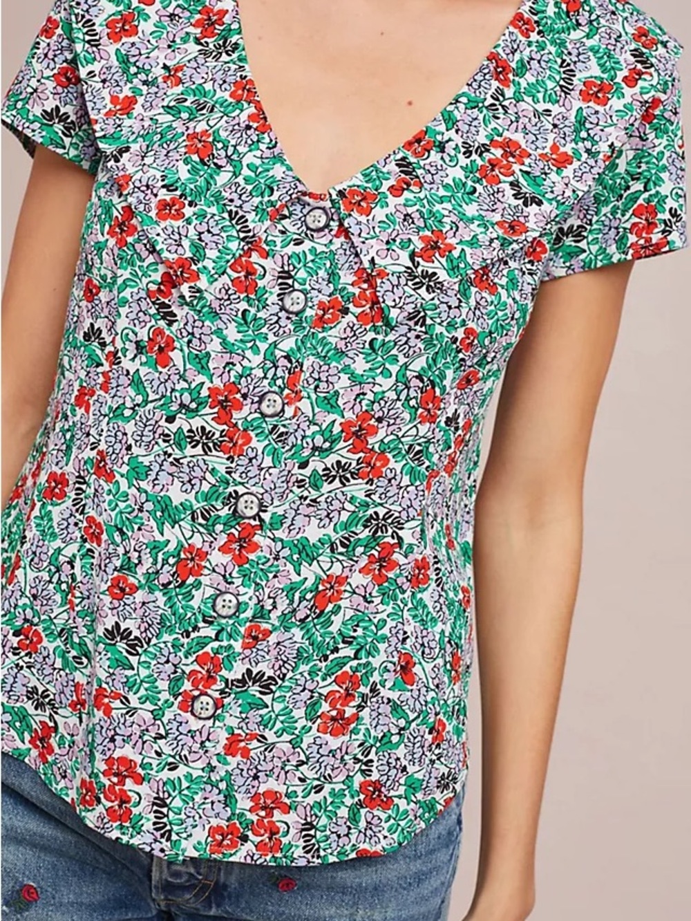 Maeve Anthropologie Austen collared blouse